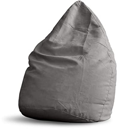 Lumaland Sitzsack Luxury 60x45cm | Microvelours Beanbag mit extra weichem & robustem Stoff | Für Erwachsene & Kinder| Ideal geeignet für Kinderzimmer | Sessel & Stuhl Bean Bag [Grau]