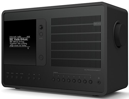 Revo SuperConnect - Deluxe Multi-Format Table Radio with DAB/DAB+/FM, Internet Radio, Spotify Connect, DNLA Wireless Streaming, Bluetooth with aptX & iOS/Android App Control - Black/Black