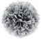 JZK 10 x Grau Pompoms Pompons, 25cm Durchmesser, Seidenpapier blume Dekoration für Wohnzimmer Hochzeit Geburtstag Babyparty Kinder Party Weihnachten Silvester