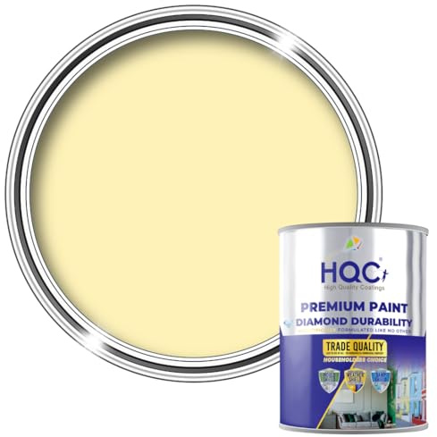HQC Anti Damp & Mould Paint Light Yellow 2.5L – Breathable Matt Finish Interior Wall & Ceiling Coating – Prevents Condensation, Damp & Mildew Build-Up – Easy to Apply, Long-Lasting Protection