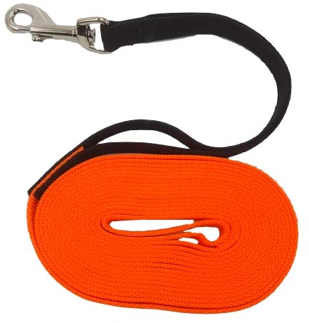 elropet Flex Fährtenleine Schleppleine mit Ruckdämpfer orange 30m-20mm Hundeleine