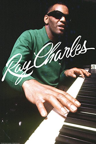 Ray Charles Signature Piano Jazz Music Photo Cool Wall Art Print Poster 12x18