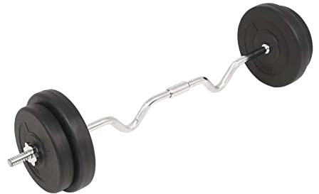 vidaXL Set per Bilanciere da 30 kg Barra Acciaio e Piastre di Peso in Cemento