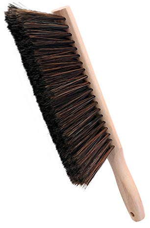 Soft Bristle Hand Brush Wooden Handle for Woodworking Shop Bench, Sawdust Removal Non-Scratch 14 Inch Long (Brown)