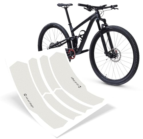 Riesel Design - „Chain:Tape 3000“ Fahrrad Kettenschutz - Stylische Fahrrad Schutzfolie 6 Selbstklebende Shapes/MTB Kettenschutz für den gesamten Hinterbau - Clear