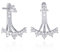 Namana Krone Ohrringe länglich am Ohr für Damen in 925 Sterling Silber. Ohrläppchen Schmuck für Frauen, Ohrschmuck mit Zirkonia Edelsteinen, Damenohrringe stil 'Ear Jacket', Damen-Ohrjacken-Ohrringe