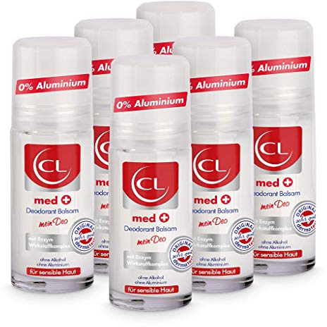 CL medcare Deodorant Balsam für sensible Haut - 6er Pack 50 ml Deo Roller ohne Aluminium & Zink bietet aktiven Schutz & sanfte Pflege - Deo Herren & Damen - Deoroller Männer & Frauen