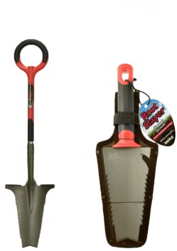 ROOTSLAYER - VENTEO - Pack Duo - Noir - Adulte - Outils jardin - Bêche - Transplantoir - Acier de carbone - Manche 360°