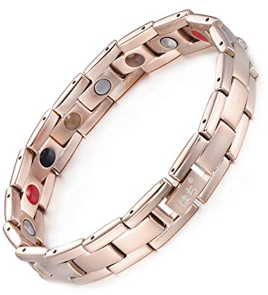 Rose Gold Magnetarmband Verstellbares Armband Germanium Stein Magnetische Therapie Armband Gesundes Magnetarmband Geeignet für Geschenke