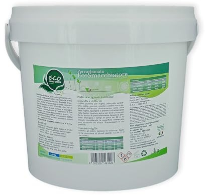 ECONANO GREEN PROJECT - Eco Smacchiatore - Percarbonato di Sodio - Igienizzante - con ossigeno attivo e campione gratuito (Percarbonato 5 Kilogrammi)