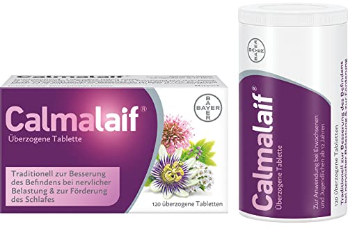 Calmalaif - pflanzliches Arzneimittel mit Extrakten aus 4 Heilpflanzen - bei Stressbeschwerden wie innerer Unruhe und Anspannung - 1 x 120 Tabletten
