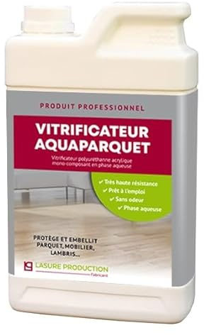 VITRIFICATEUR À PARQUET À L'EAU : AQUAPARQUET-Incolore-Satin-Bidon de 1 l