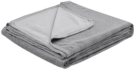 EMME Cooling Throw Blanket for Summer, Q-Max >0.5 Night Sweats Throw Blanket Thin, Keep Cooling Breathable Summer Striped Grey Blanket, Single Bed, Sofa,127x177cm