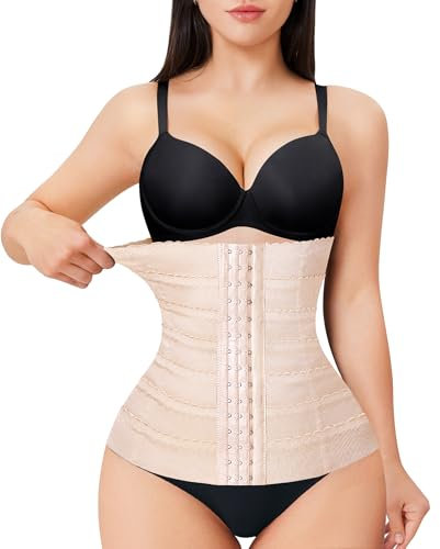 KUMAYES Unterbrust Korsage Damen Waist Trainer Corset Bauchweg Taillenformer Korsett Damen bauchweg Shapewear (Beige, M)