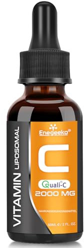 Enegeeko Liposomales Vitamin C Tropfen, 2000 mg Flüssiges Ergänzungsmittel, Hochdosiert, Maximale Absorption, Vegan, Nicht-GMO (60 ml (1er Pack))