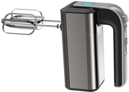 Miscelatore Elettrico In Acciaio Inox - 800W, 5 Velocità, Pulsante Uscita, 2 Ganci Impasto, 2 Sbattitori