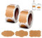 Packung mit 600 Kraft-Etiketten Aufkleber, 3 Arten selbstklebende Marmeladen-Etiketten, leere Vintage-Geschenk-Aufkleber für Flasche Dose Umschläge Geschenk-Taschen DIY Crafts Dekorationen