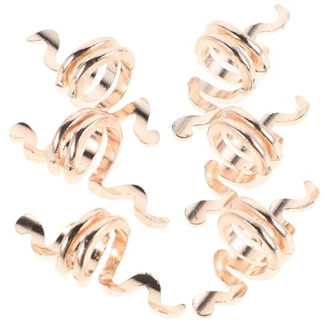 SOIMISS Lot de 10 Spirales Rétro Serpent en Métal Rose Doré, Accessoires Cheveux pour Filles et Hommes, Anneaux pour Dreadlocks, Chignons et Tresses Punk, Bijoux Coiffure Unisexe
