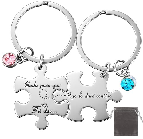 Fantasyon Llavero de Pareja, Pieza De Puzzle Pareja Llaveros, Regalo de San Valentín, Aniversario y Cumpleaños, Regalos para Novios, Llavero para Parejas