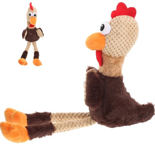 DOITOOL Giocattolo in Peluche Creativo e Vivido a Forma di Pollo da Combattimento per Cani Stimola Comportamento Naturale e Favorisce l'Igiene Dentale, per l'Addestramento Domestico