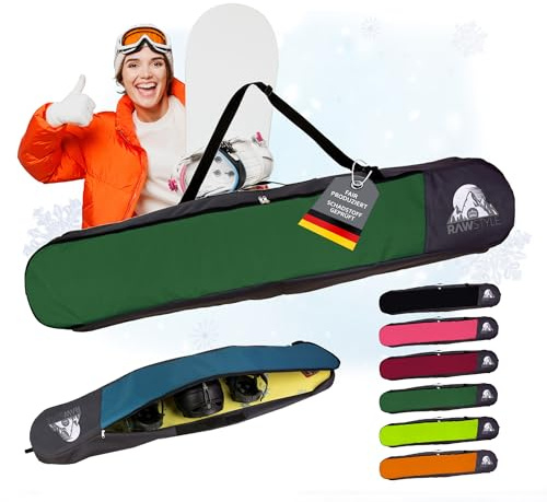 Snowboard väska – vattentät snowboardväska – snowboardryggsäck med robust dragkedja – boardbag för bräda, hjälm och skor – huvudfack med separata områden (mörkgrön 150)