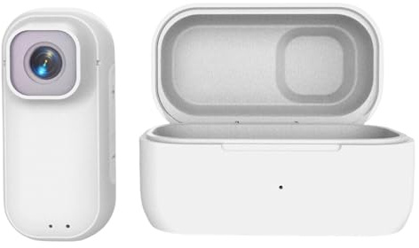 2026 Cámara de acción 4K mejorada con lente gran angular, función de carga USB para aventuras, deportes, vlogs de viaje (blanco, talla única)