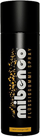 mibenco 71422007 Flüssiggummi Spray/Sprühfolie, Neon-Orange Matt, 400 ml - Schutz für Oberflächen und zum Felgen lackieren
