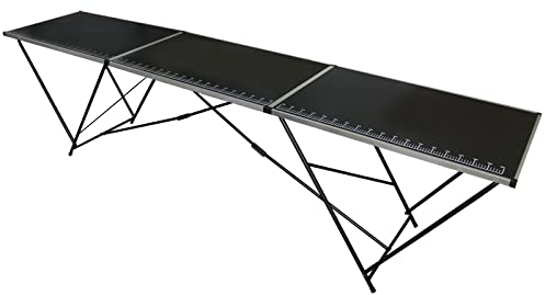 TRUTZHOLM Tapeziertisch klappbar aus Aluminium 300x60 cm | Mehrzwecktisch mit praktischer Messsskala | bis 30kg belastbar, stabile 3mm Dicke MDF-Platte