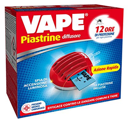 VAPE ELETTROEMANATORE+10 PIASTRINE ANTIZANZARE CON SPINA