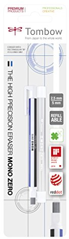 Tombow EHR-KUS Stylo Gomme Mono zéro + Recharge pointe rectangulaire 2,5x5mm