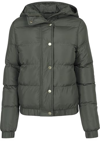 Urban Classics Ladies Hooded Puffer Jacket Chaqueta, Verde (Darkolive 551), XL para Mujer