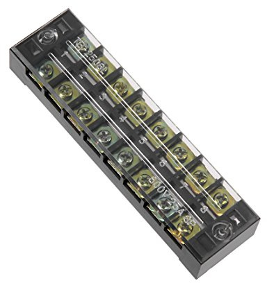 uxcell Dual Rows 8 Positions 600V 25A Wire Barrier Block Terminal Strip TB-2508L