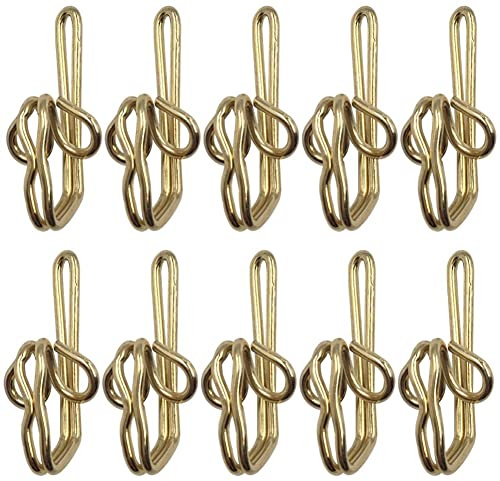 kuou 100 Pieces Metal Curtain Hooks, Drapery Hooks, Metal Curtain Header Tape (Gold)
