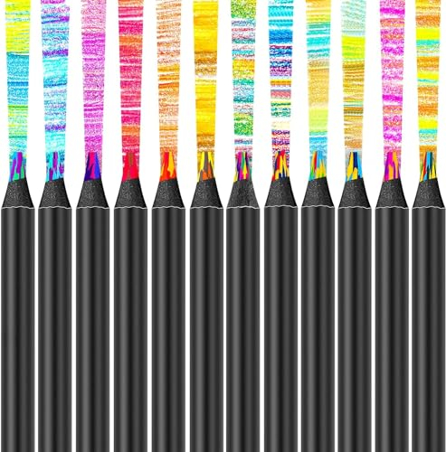 Maqhpu Adventskalender Füllung, 12 Farben Regenbogenstift, Adventskalender Kinder, Mitgebsel Kindergeburtstag, Buntstifte Kinder Stifte, Bastelset Kinder ab 6 Jahre, Geschenke für Mädchen 4-12 jahre