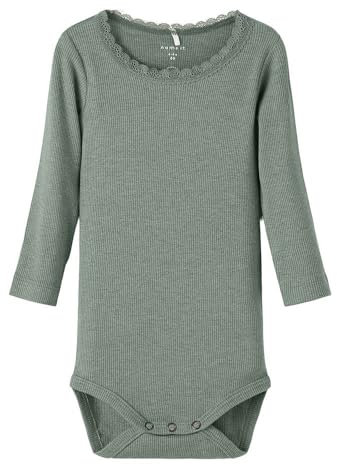 NAME IT Baby-Mädchen NBFKAB LS Body NOOS Langarmbody, Lily Pad/Detail:Melange, Infant