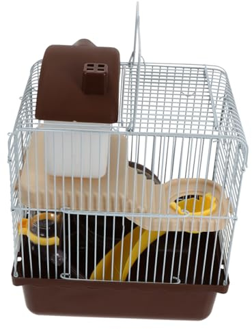 VILLFUL Gabbia per Criceti Doppio Strato in Plastica Design Traspirante e Accessori Colore Casuale Casa Piccola per Animali Domestici