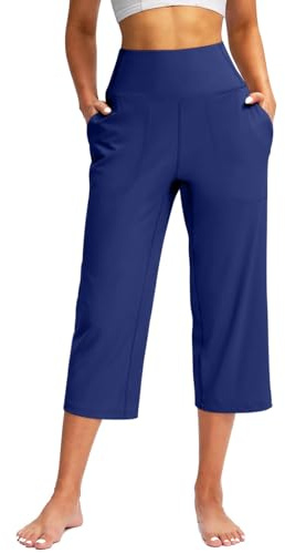 Leggings Deporte Mujer Push Up Deporte Cortos Leggings Capri Cintura Alta Control De Barriga Elasticos Mallas 3/4 Talla Grande Antirozaduras Transpirable Leggins Bolsillo Training Fitness Jogging 2025