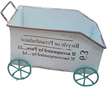 ZEPFJHE Petit chariot de fleurs moderne pour économiser de l'espace - Décoration en métal - Pour extérieur, intérieur, jardin, cour, balcon, pot de fleurs