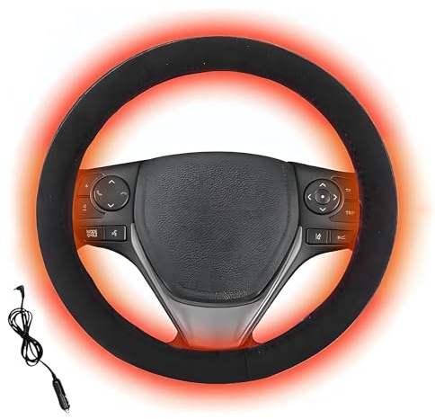 Chauffage De Volant pour Voiture, Volant Chauffant À Cordon, Rechargeable par USB, Housse De Protection Intégrale, Accessoire Antidérapant pour La Conduite Hivernale