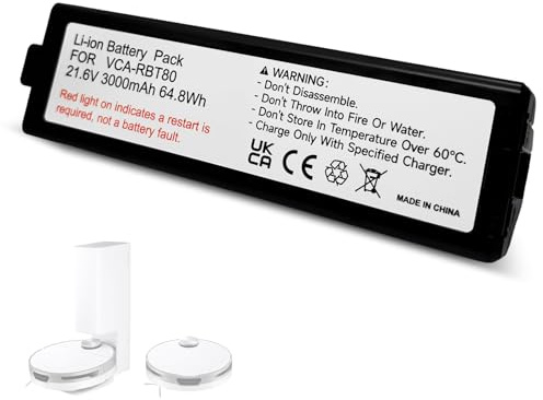 21,6V 3000mAh Ersatzakku für Samsung Jet Bot Saugroboter – Kompatibel mit VR30T80313W, VR30T85513W, VR8500 – Lithium-Ionen-Akku ersetzt VCA-RBT80