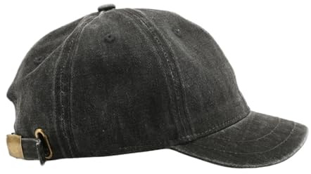 Gorras de béisbol Retro ala Corta for Hombre y Mujer, Gorras con Visera Ajustable Color sólido for Exteriores, Ropa Informal algodón(Black)