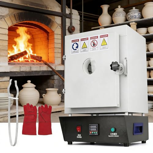 moupeaktain elektrisk ugn 1500 W, 1150 ℃/335 °F digital ljudugn med visningsfönster, stor kammarvax bränd ugn för gipsform, smyckesgjutning, metallsmältning och keramikugn för hemmet