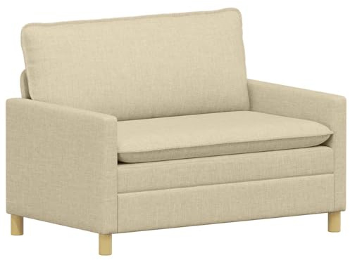 vidaXL Soffa Gräddvit 126 x 81 x 87,5 cm Tyg
