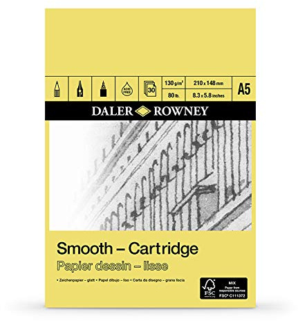 Daler Rowney Cartridge Pad. A5. 130gsm. 30 Sheets