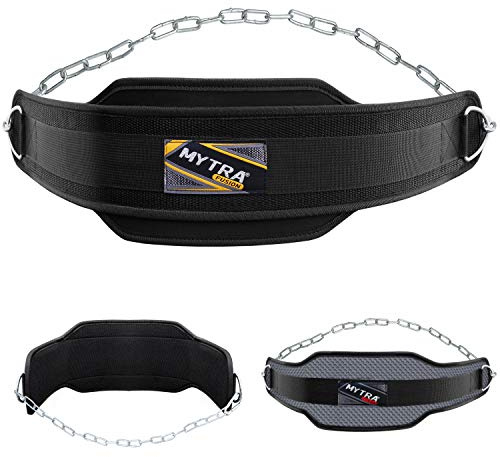 Mytra Fusion NEOPRENE DIP-BELT för kroppsbyggande, viktlyft, dödlyft, motorlyft Svart Standard