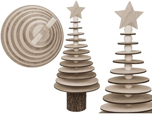 Out of the blue Árbol de Navidad sobre Base de Madera, Natural, ca. 32 x 14 cm