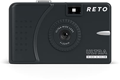 RETO Ultra Wide und Slim 35 mm Wiederverwendbare Tageslicht-Filmkamera – 22 mm Weitwinkelobjektiv, fokusfrei, leicht, einfach zu bedienen (Dunkelgrau)