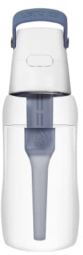 Dafi Solid Trinkflasche mit Filter und Strohhalm 0,5 L, Grau - Wasserflasche mit Wasserfilter, BPA-Frei, Sportflasche mit gefiltertes Wasser für Reisen - Filterflasche Outdoor + Aktivkohle Filter