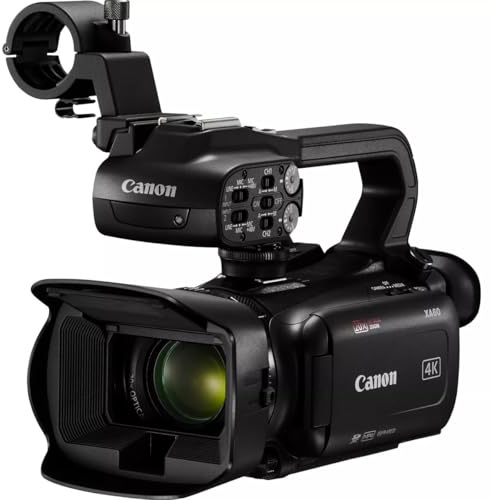 Canon XA60 4K Full HD (videocámara UHD Zoom 20x, Sensor CMOS Tipo 1/2,3 Pulgadas, Enfoque automático, estabilización Imagen de 5 Ejes, Salida HDMI, Pantalla LC 3,5 Pulgadas, transmisión UVC) Negra