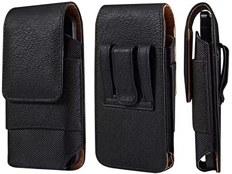 Borsa da Cintura in Pelle per Cellulare Uomo, Custodia Cellulare da Cintura, Porta Telefono Sacchetto Clip Cintura Smartphone Marsupio Borsello Portafoglio Portacarte Fondina con Passante per Cintura